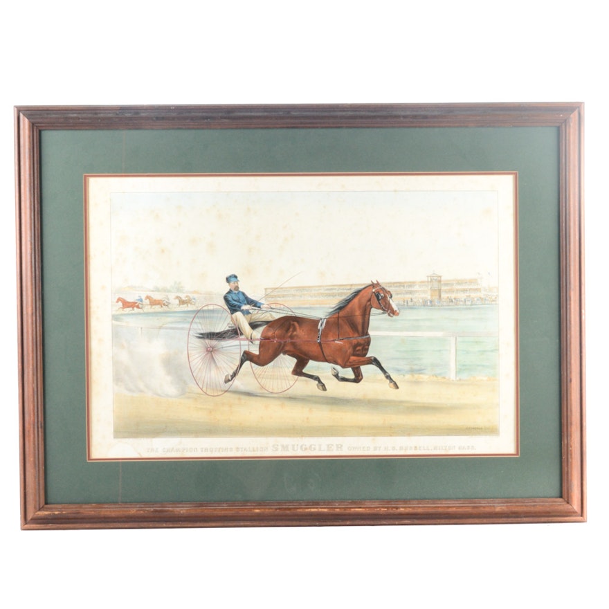 Currier and Ives "The Champion Trotting Stallion Smuggler"