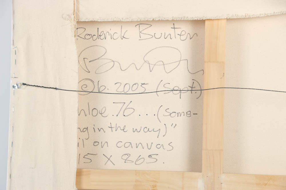 Roderick Bunter Oil Painting on Canvas "Chloe. 76...(something in the way)"