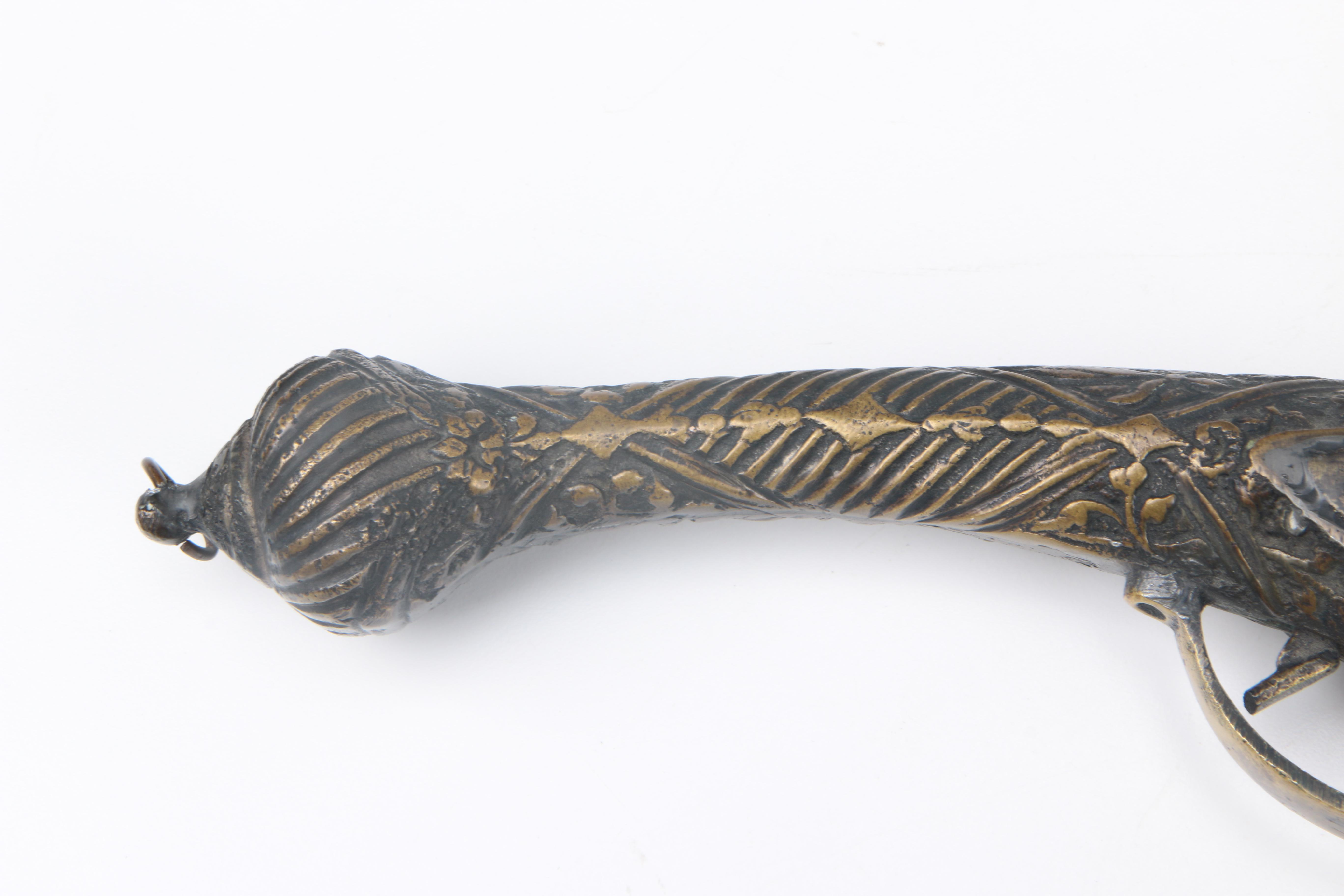 Antique Bronze Replica Flintlock Pistol