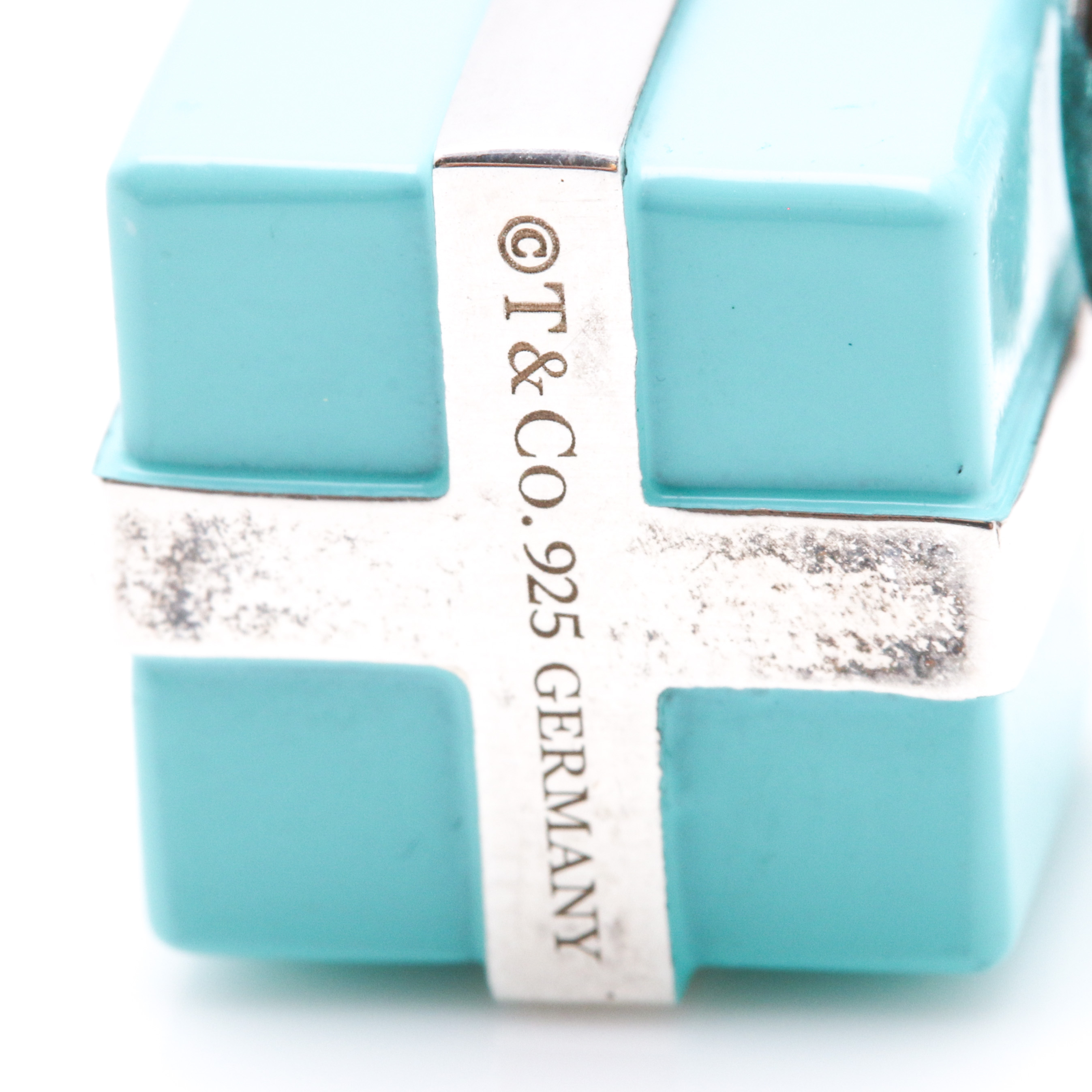 Tiffany & Co. Sterling Silver and Enamel Gift Box Charm