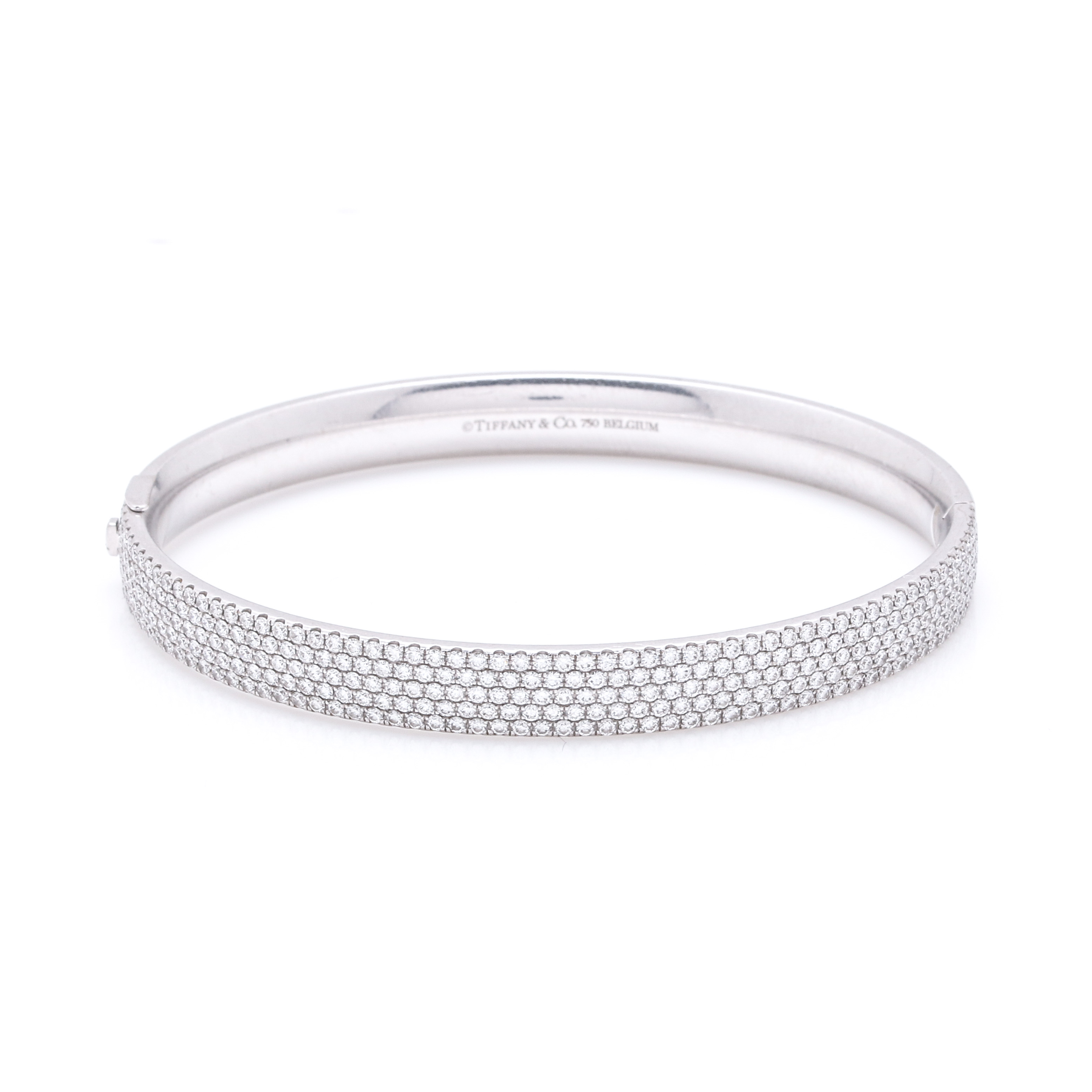 Tiffany & Co. 18K White Gold 2.09 CTW Diamond Metro Bangle