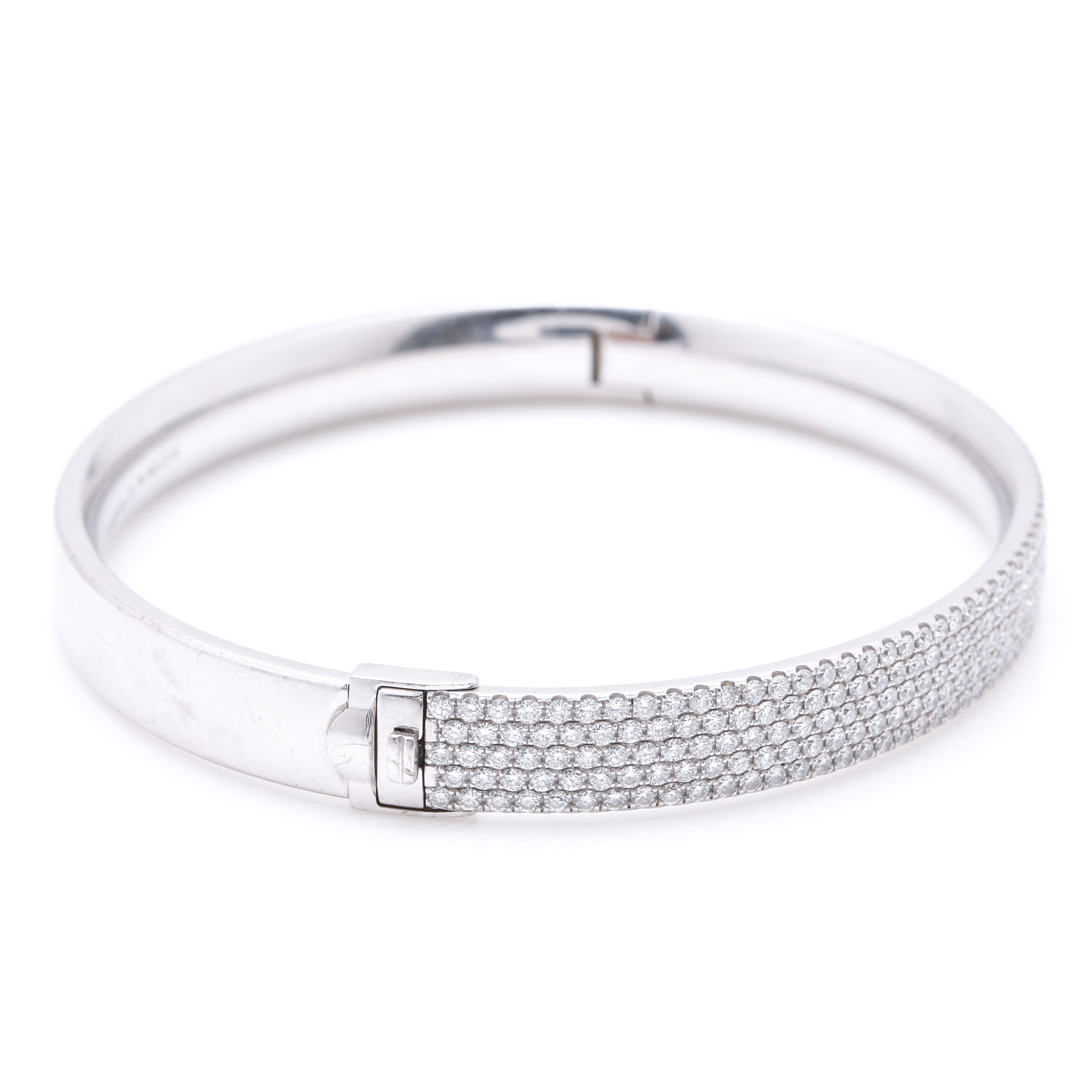 Tiffany & Co. 18K White Gold 2.09 CTW Diamond Metro Bangle