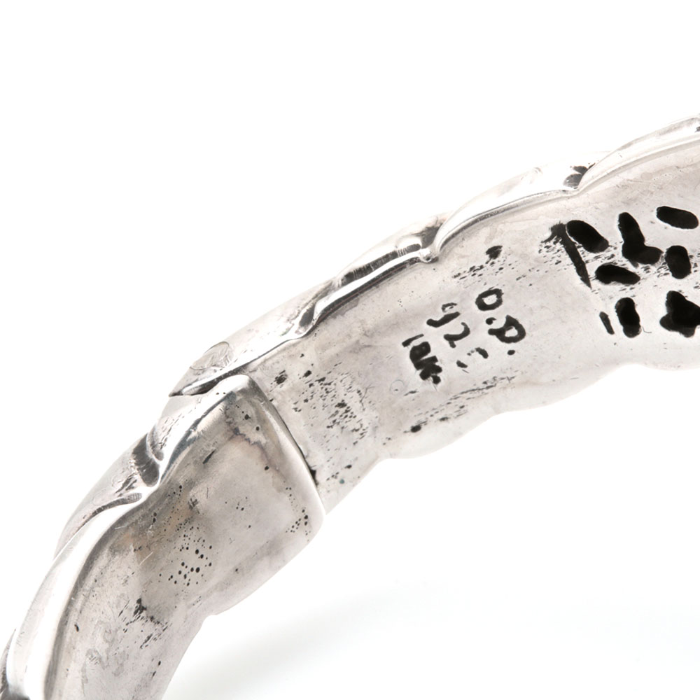 Sterling Silver and 18K Yellow Gold Smoky Quartz and Diamond Hinged Bypass Cuff Bracelet