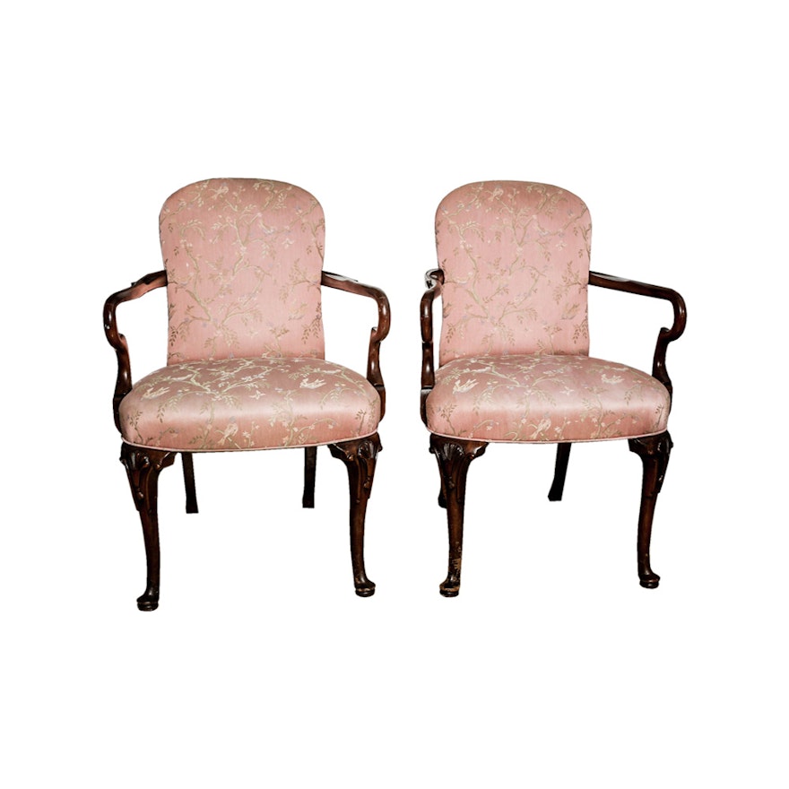 Pair of Queen Anne Style Armchairs