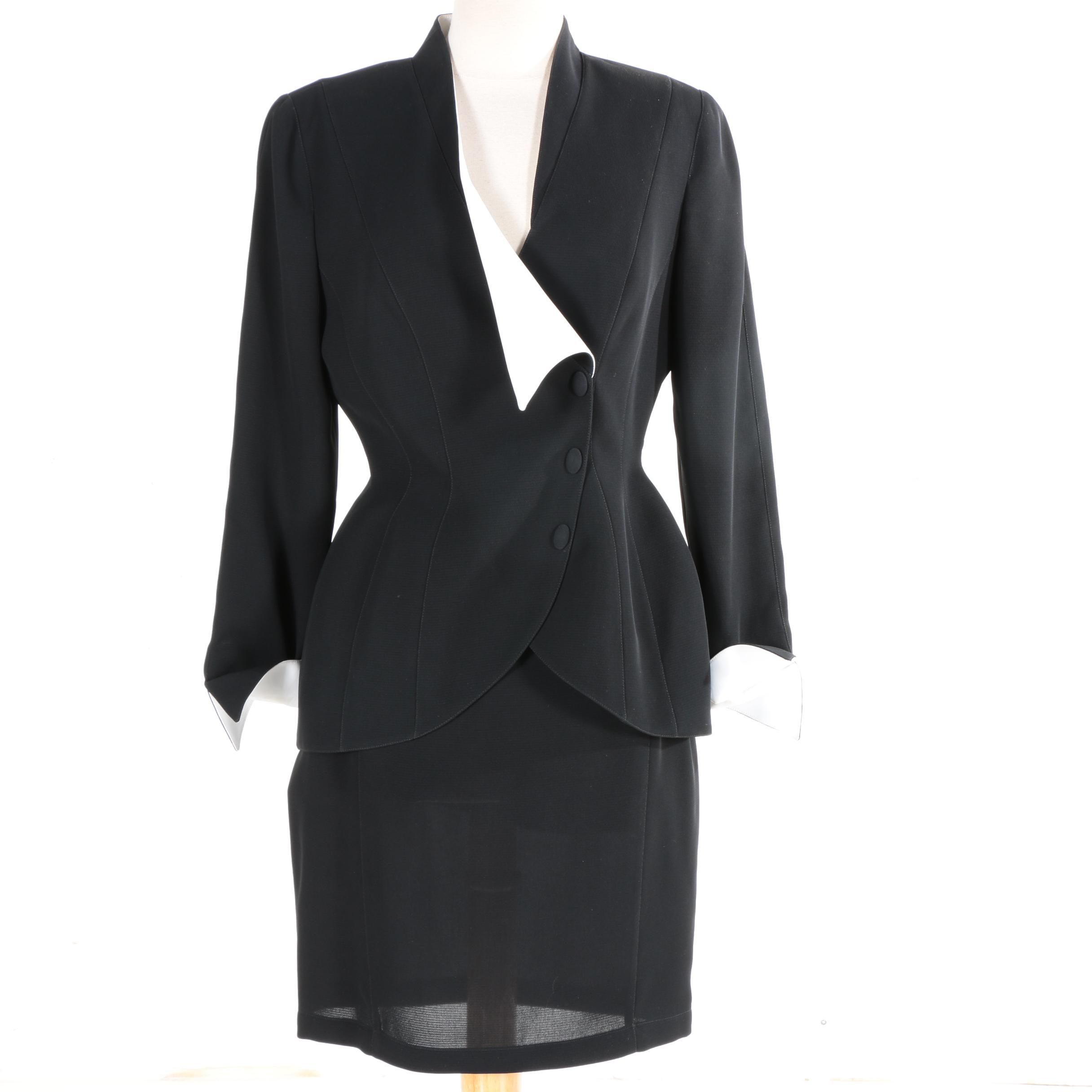 Thierry Mugler Black 1980s Suit