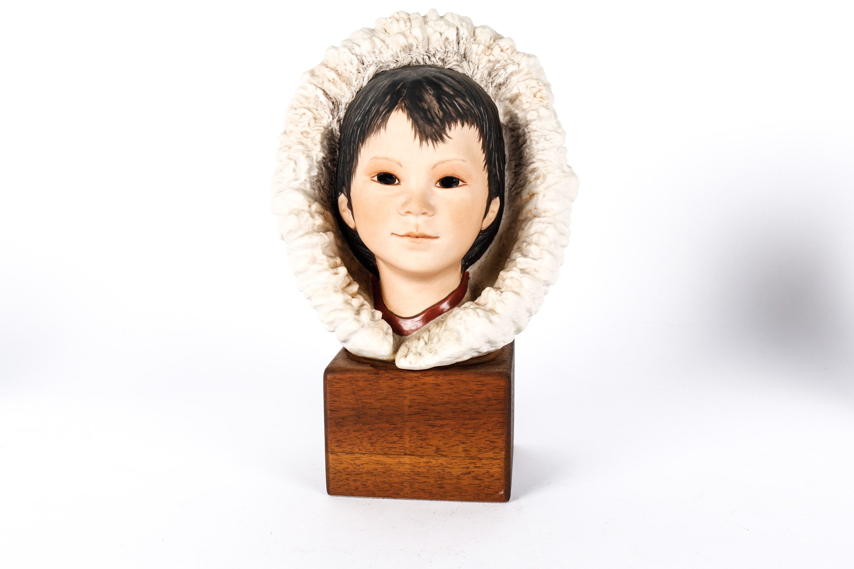 Vintage Cybis Porcelain Busts "Funny Face" and "Snow Bunting"