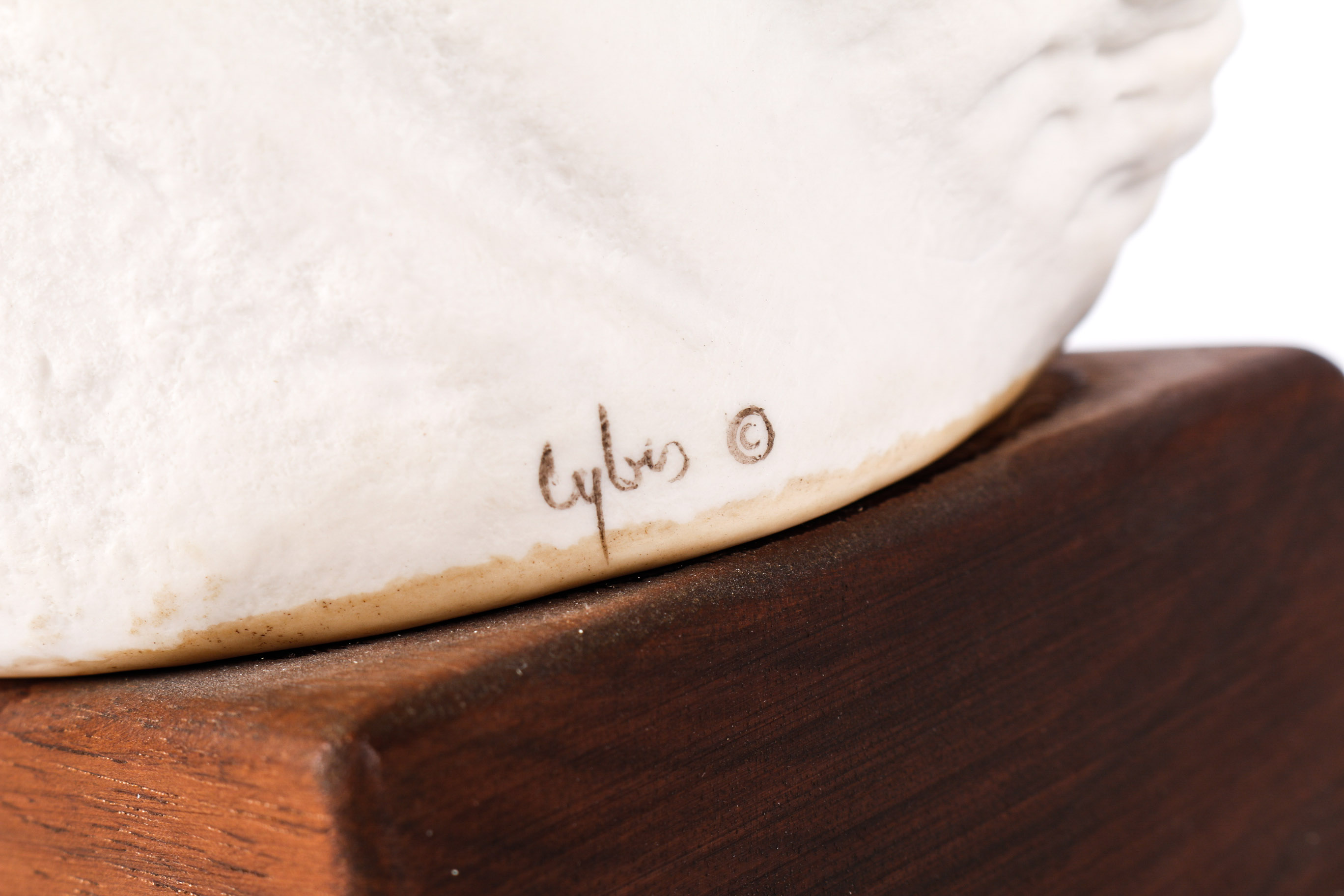 Vintage Cybis Porcelain Busts "Funny Face" and "Snow Bunting"