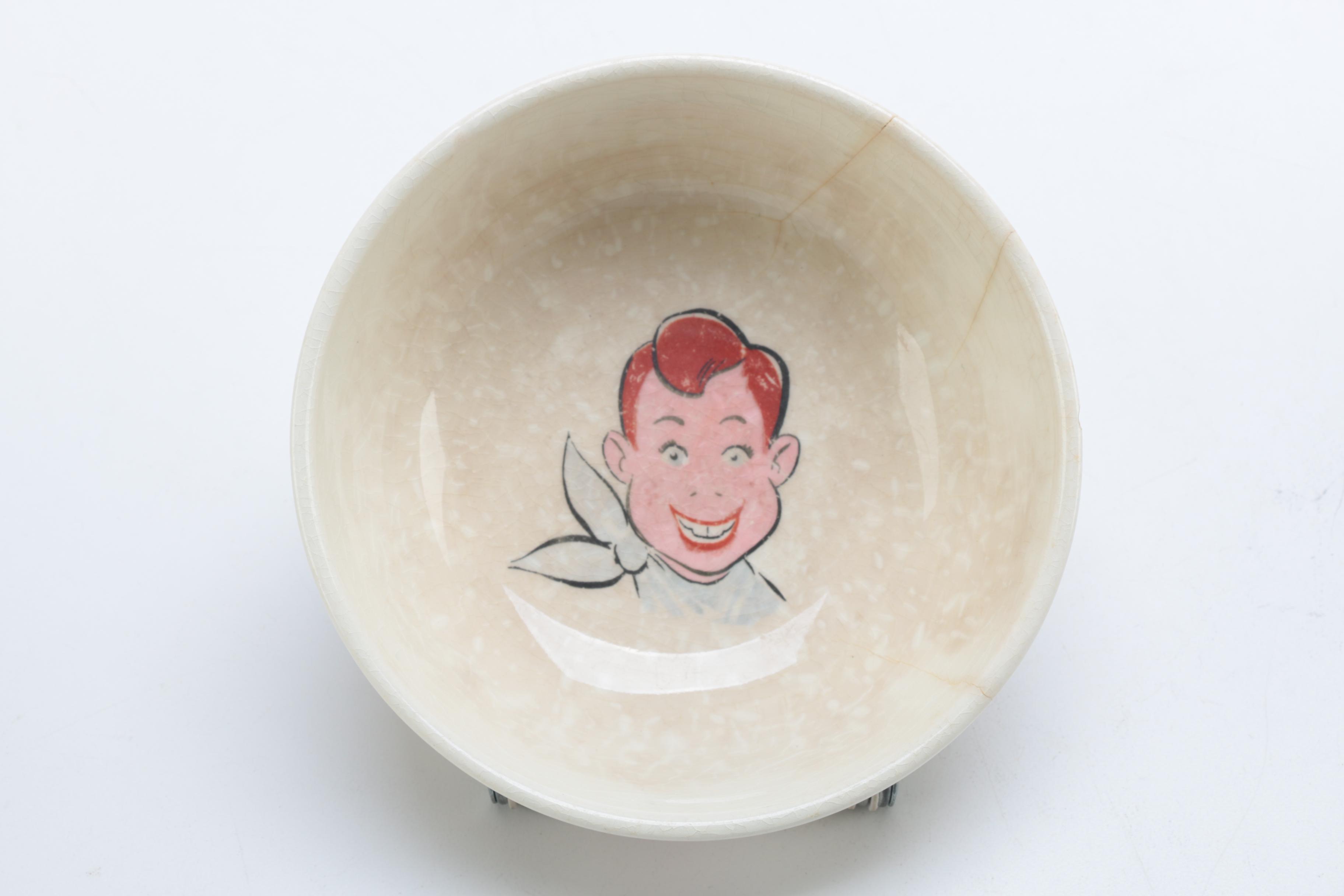 Vintage Bartsch Baby Bowl and Howdy Doody Cup and Bowl