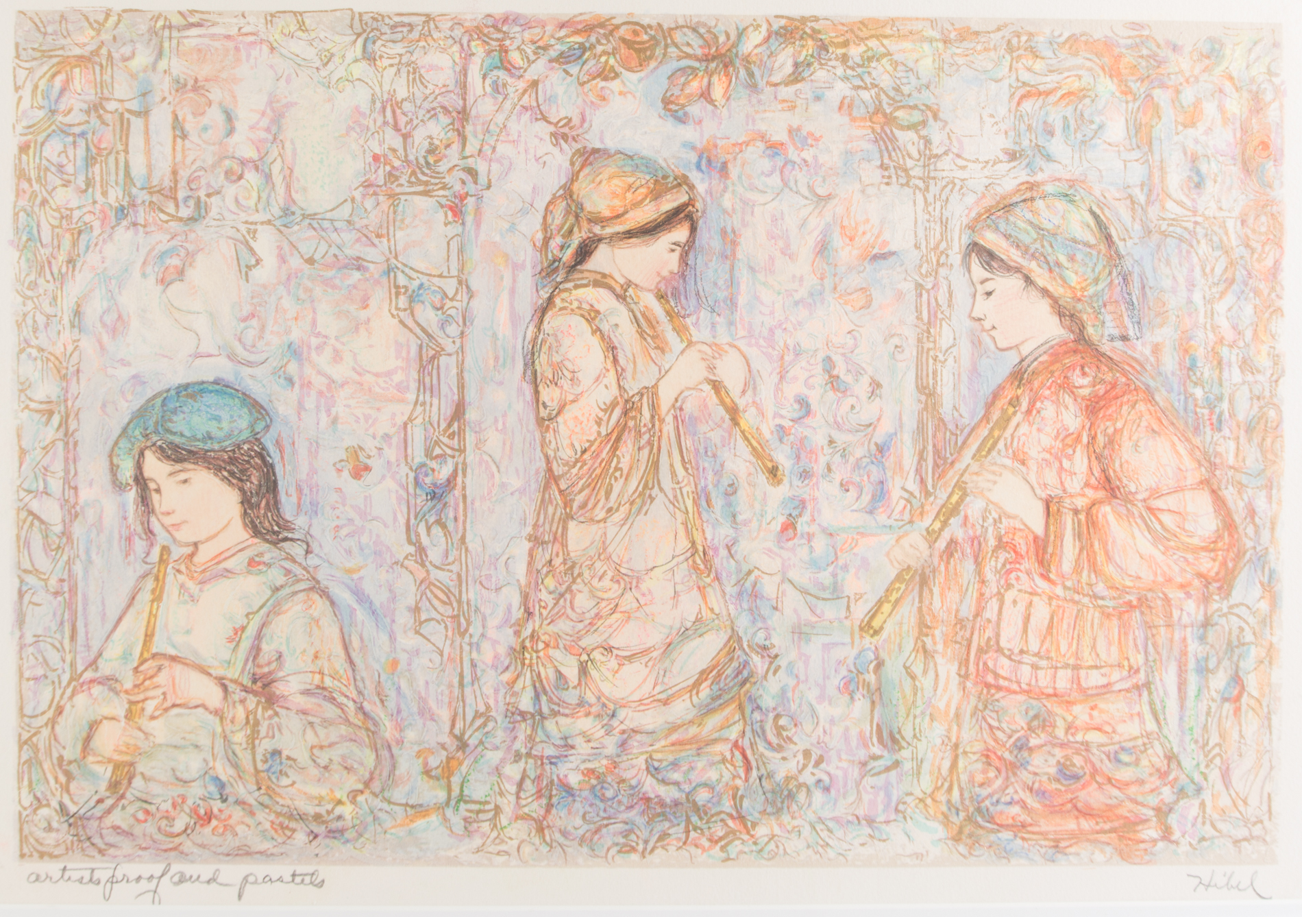 Edna Hibel Artist's Proof Embellished Lithograph