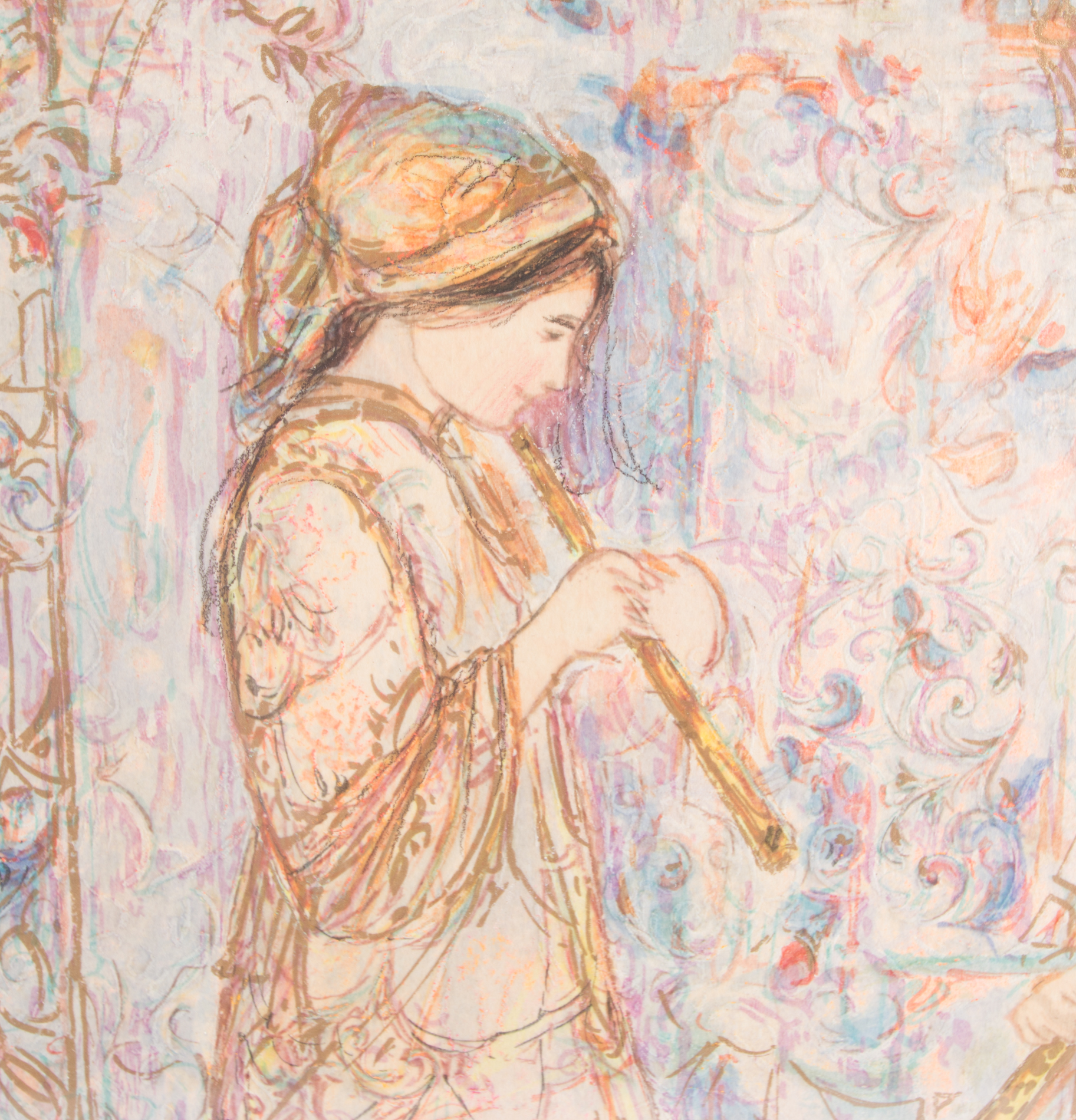 Edna Hibel Artist's Proof Embellished Lithograph