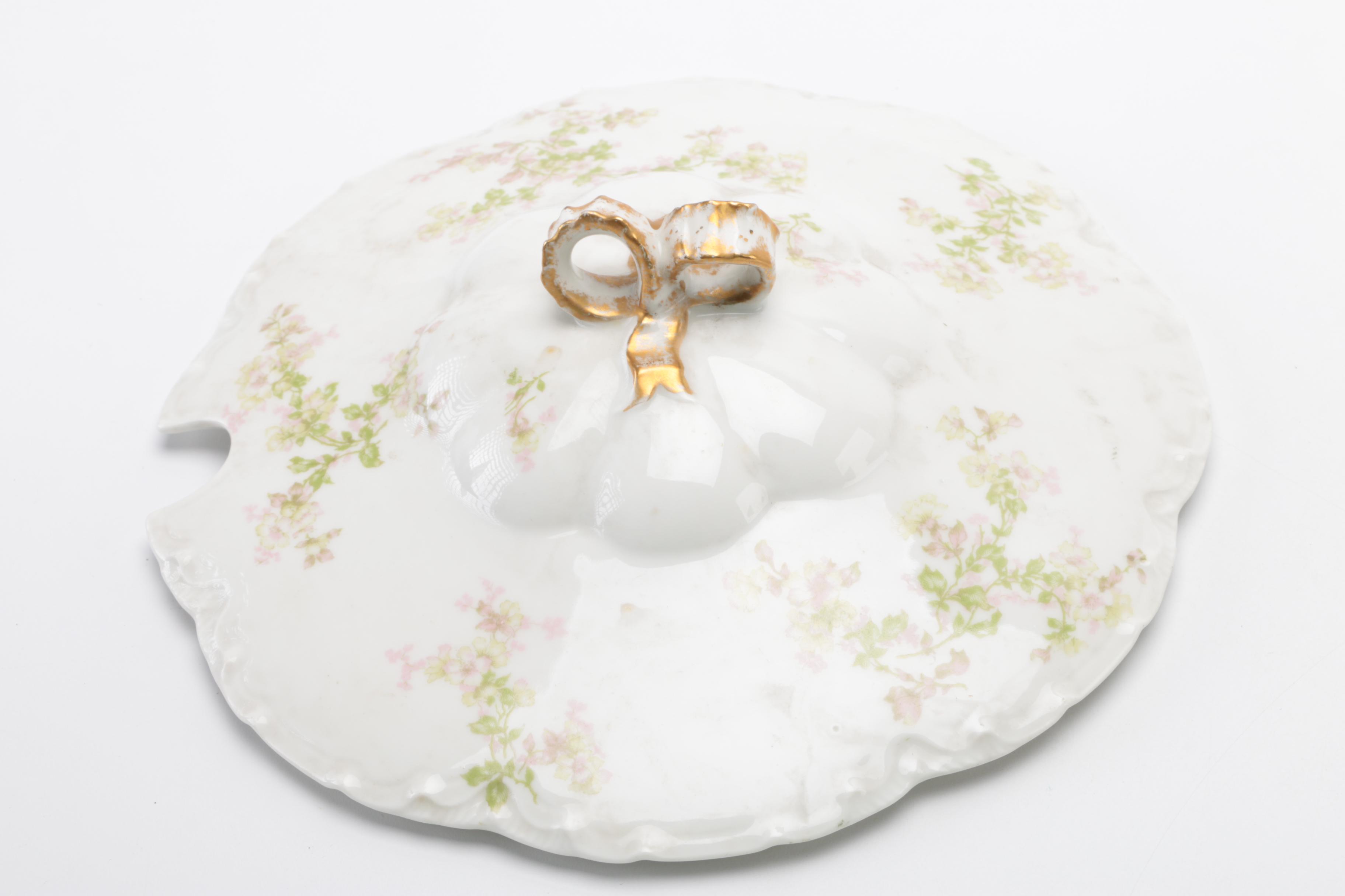 Limoges Porcelain Soup Tureen and Serving Bowl with Lid