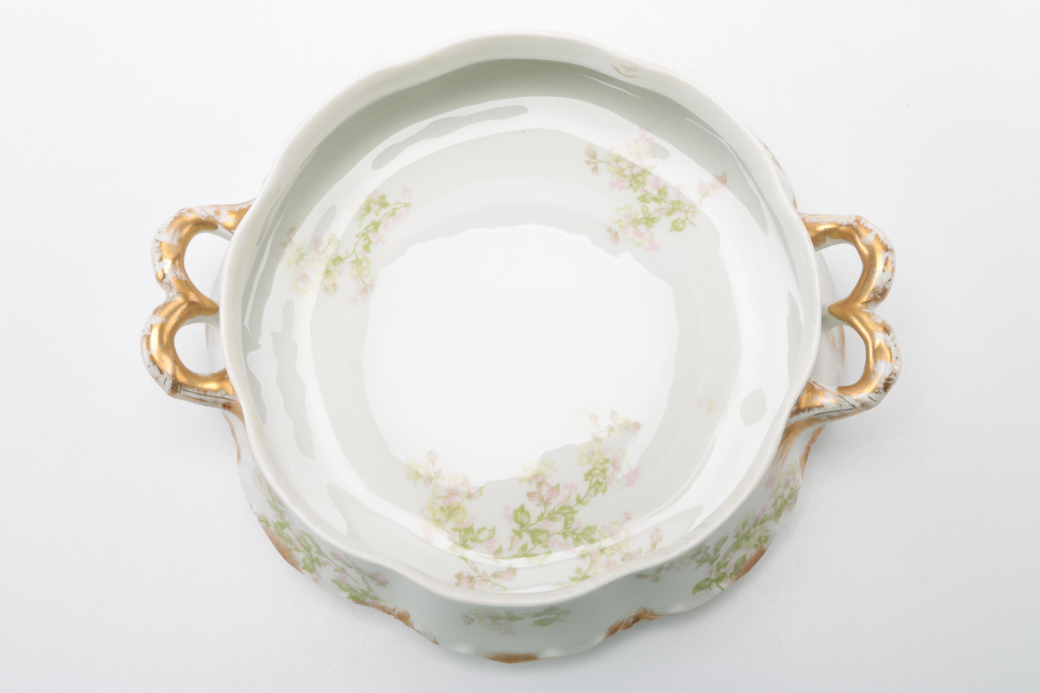 Limoges Porcelain Soup Tureen and Serving Bowl with Lid