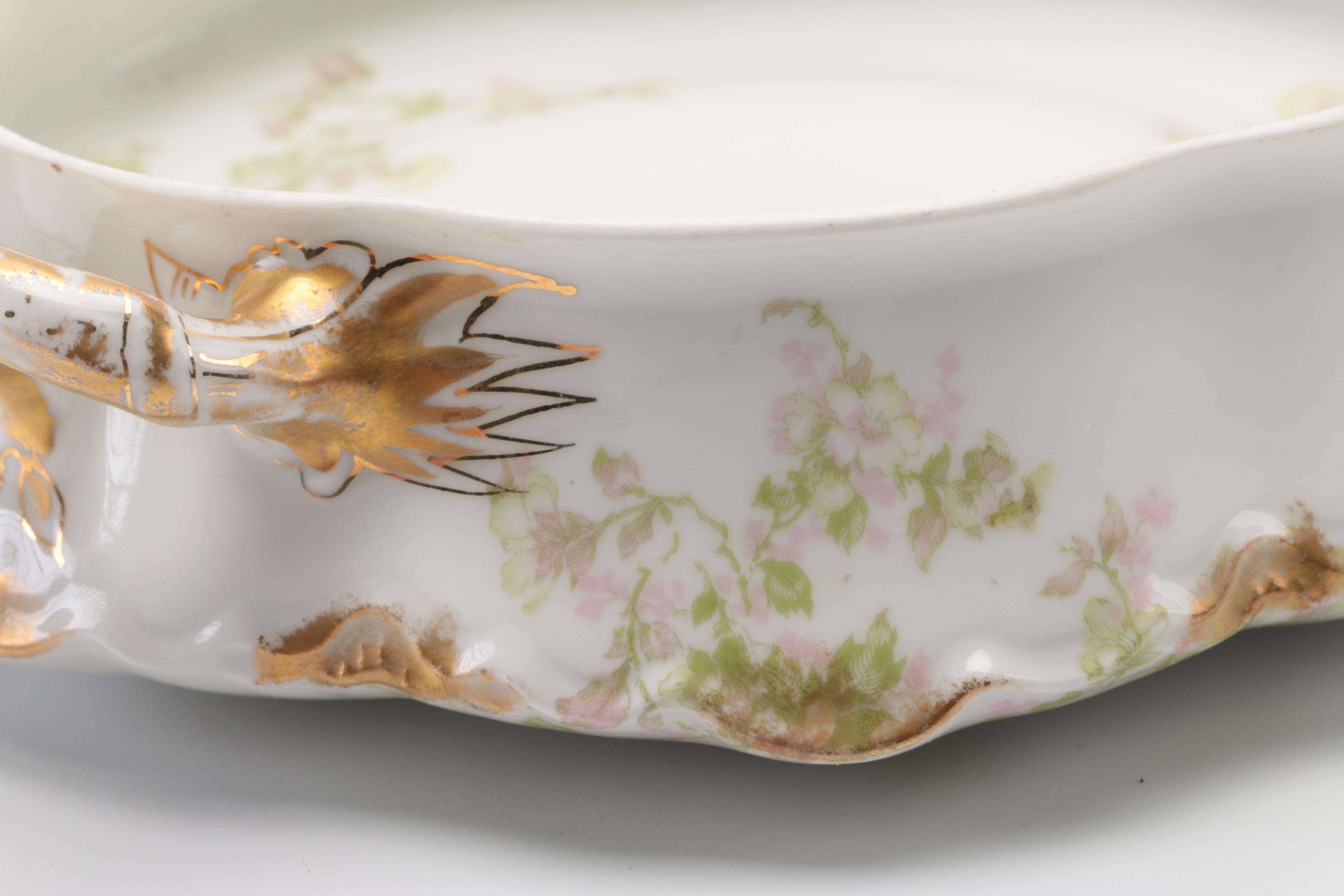 Limoges Porcelain Soup Tureen and Serving Bowl with Lid