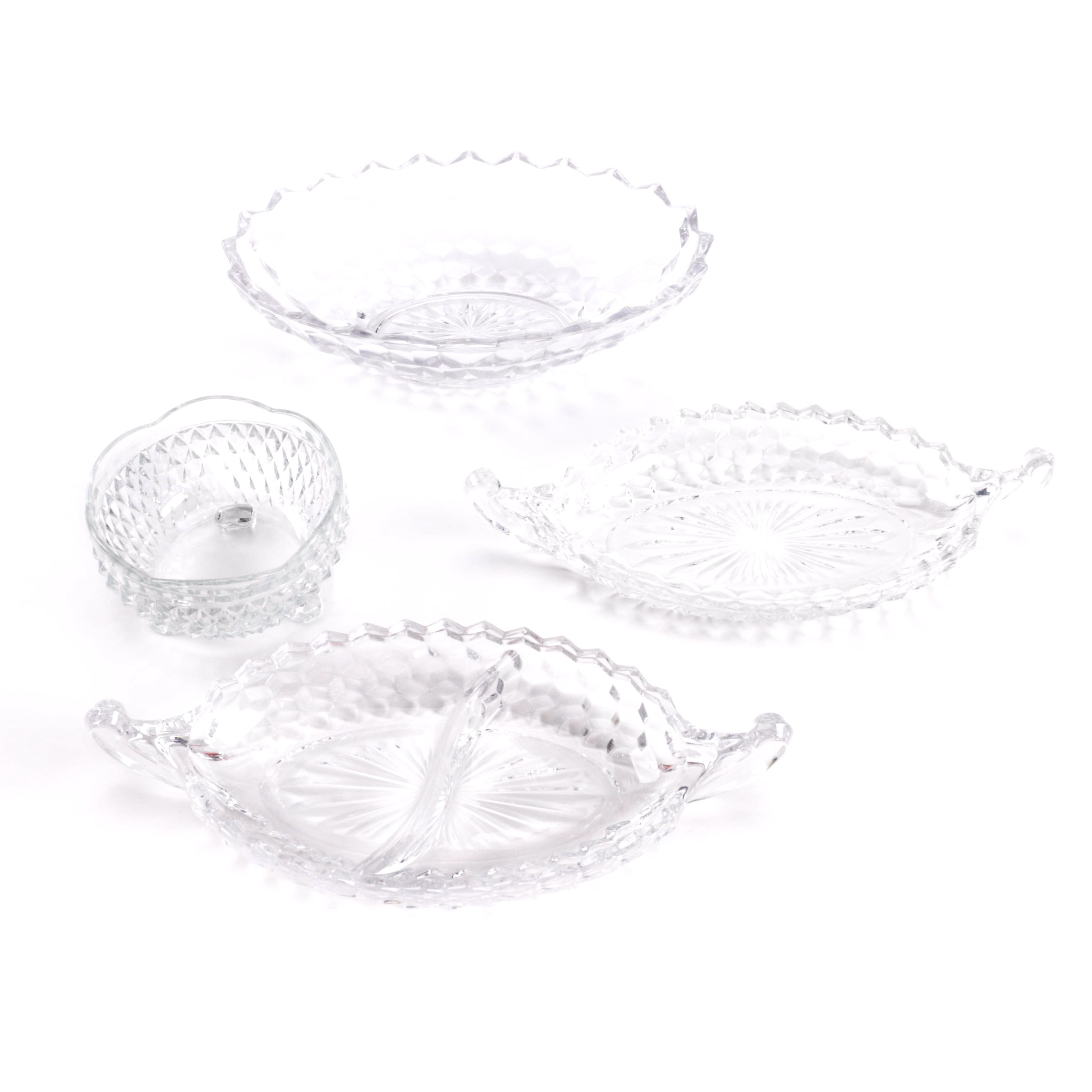 Glass Serving Dishes Including Fostoria "American Clear"