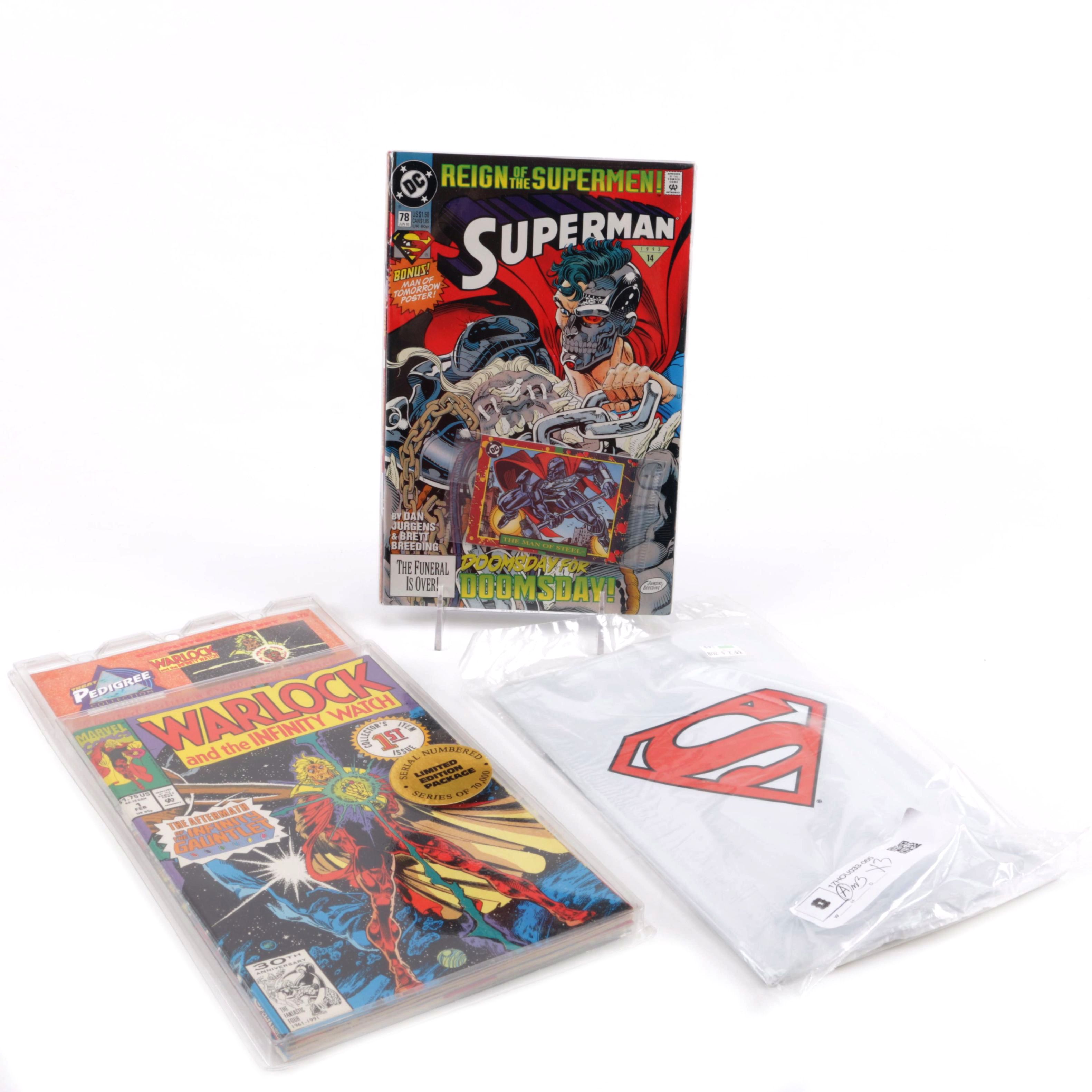 1990s "Superman" and "Warlock and the Infinity Watch" Collector's Sets