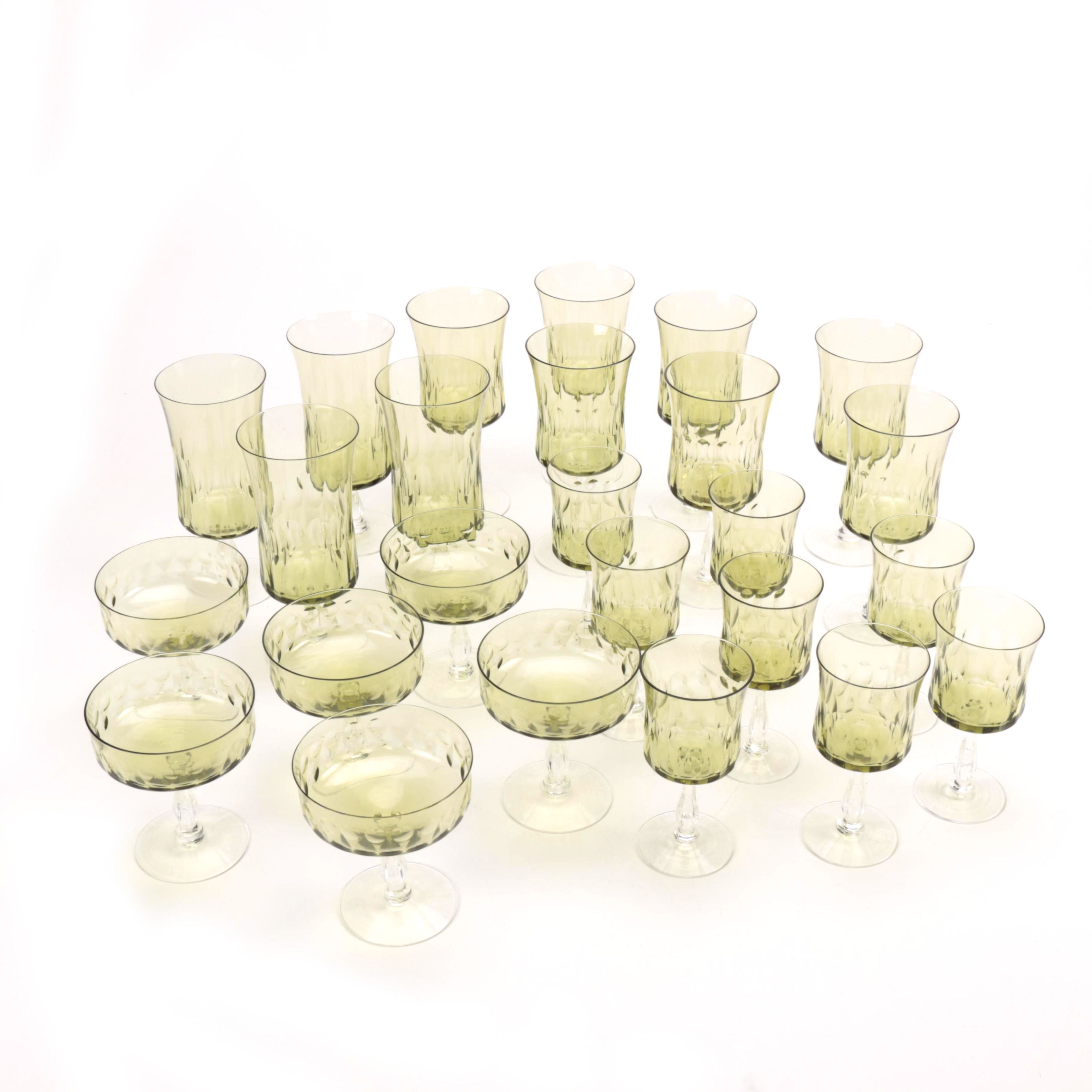 Vintage Noritake Green Glassware Circa 1974 - 1983