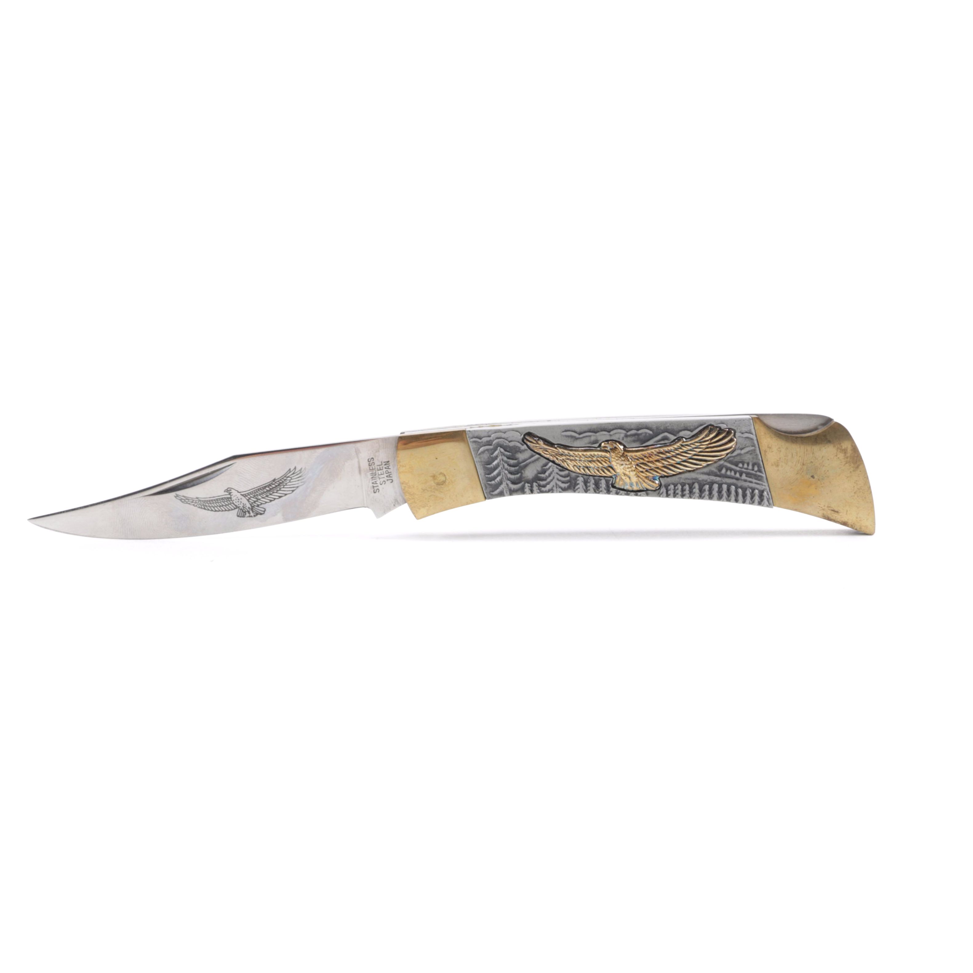 Folding Knife With Eagle Handle