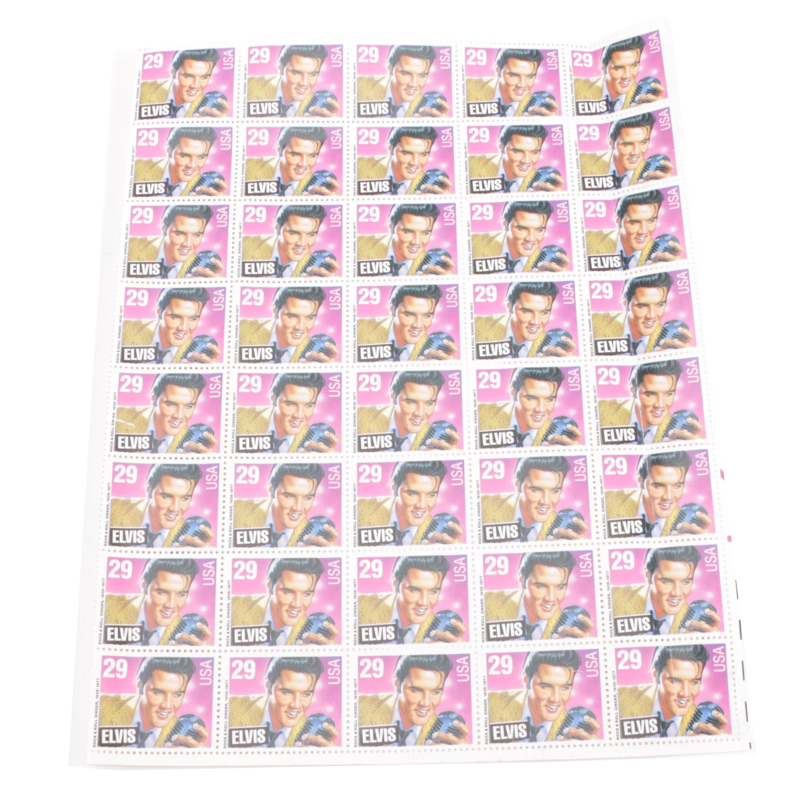 1993 Elvis Presley United States Postage Stamp Mint Sheet