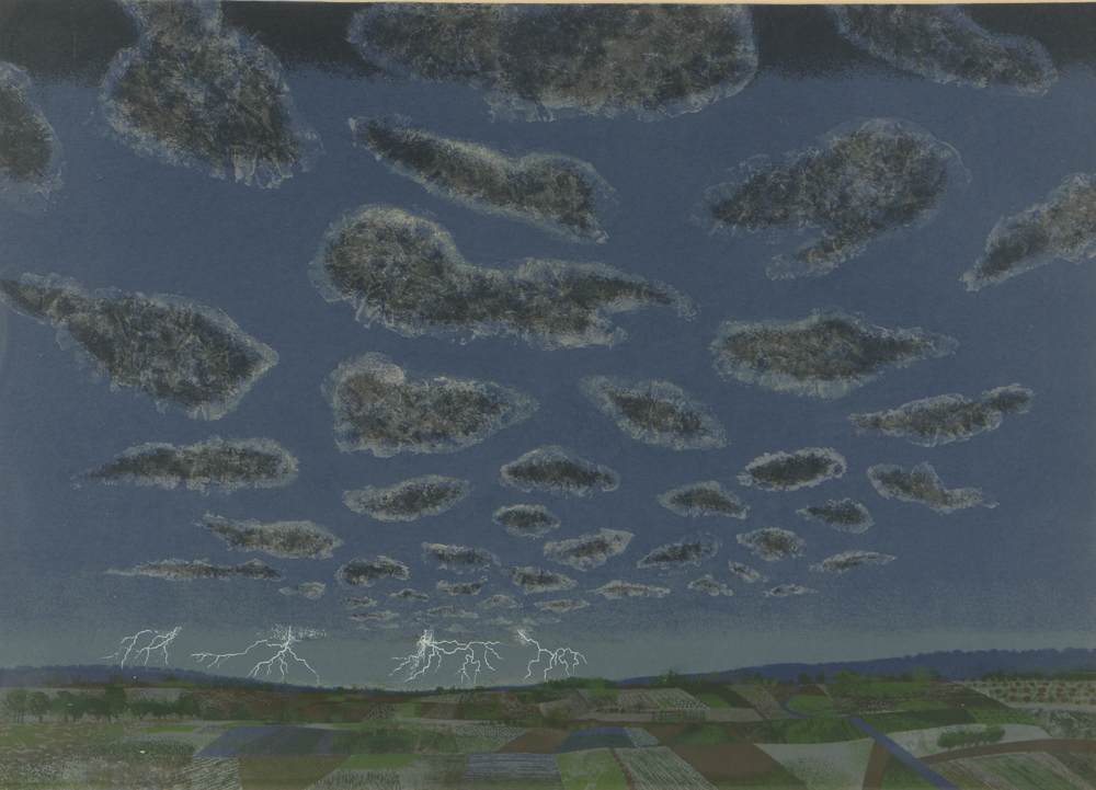 Robert Burkert Signed Limited Edition Serigraph on Paper "Heat Lightning (June)"