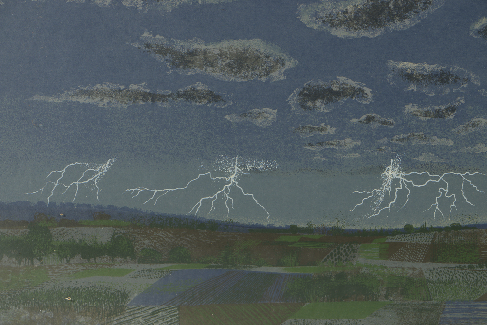 Robert Burkert Signed Limited Edition Serigraph on Paper "Heat Lightning (June)"