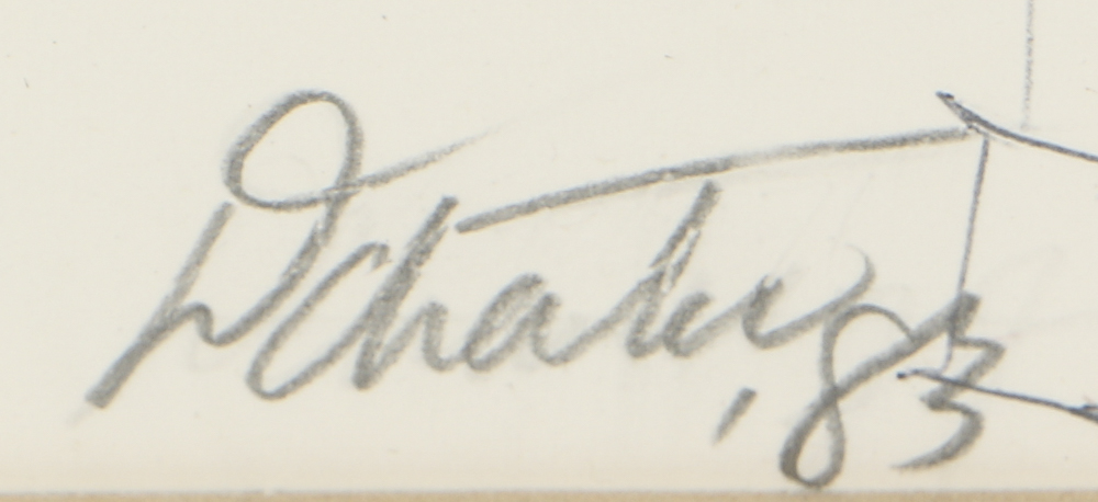 Daniel C. Harter Ink Drawing on Paper "Elevated"