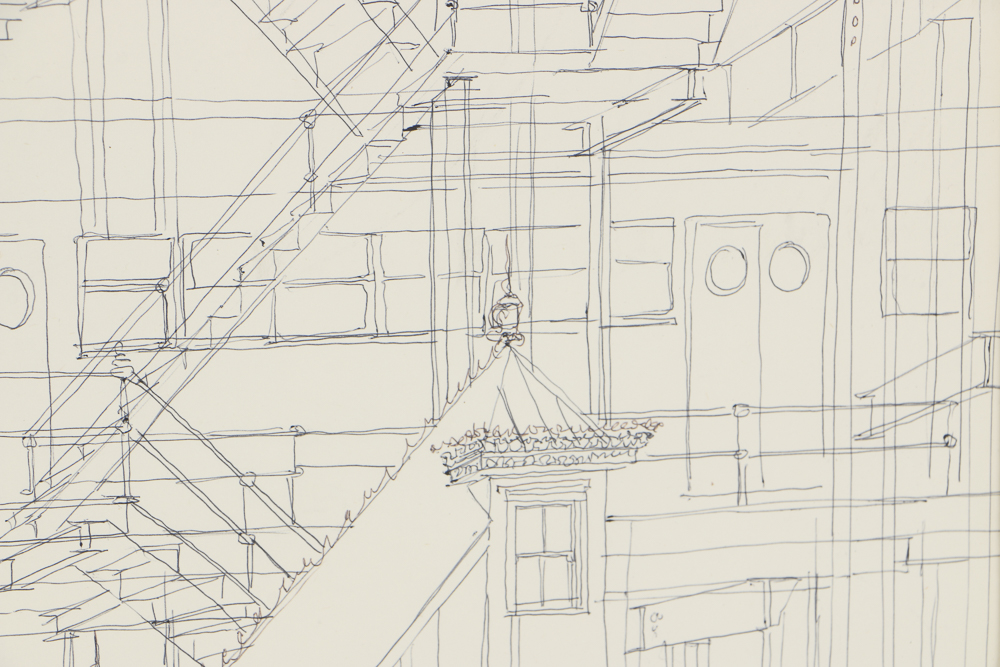 Daniel C. Harter Ink Drawing on Paper "Elevated"