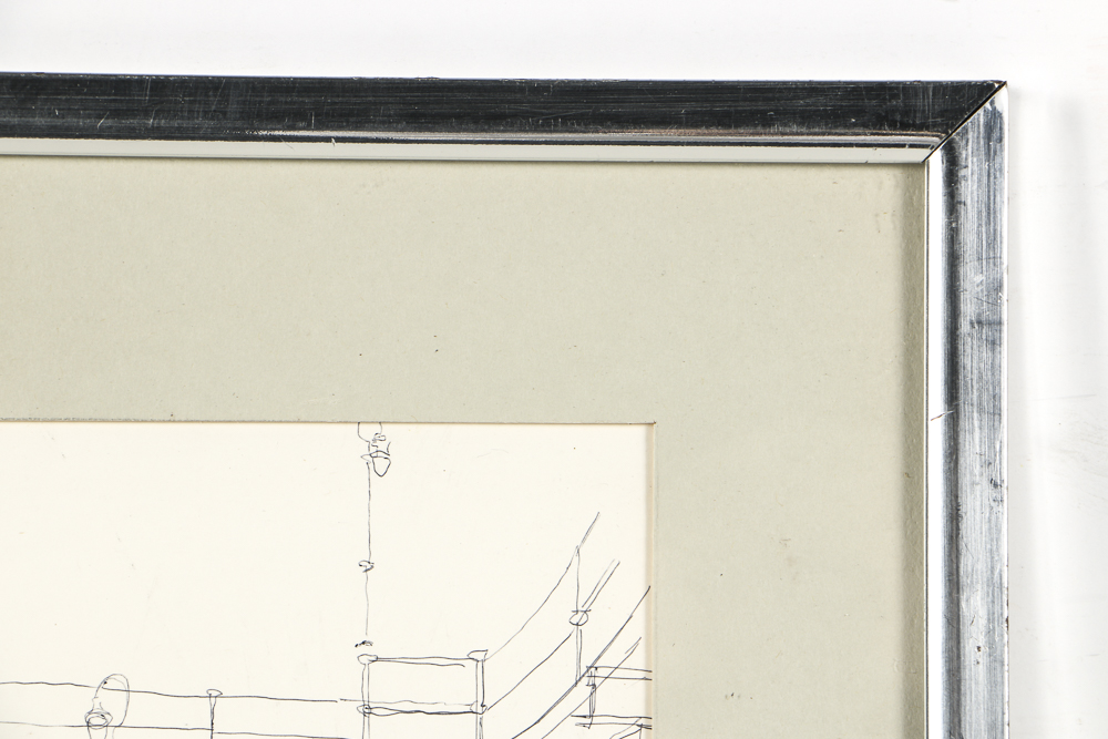 Daniel C. Harter Ink Drawing on Paper "Elevated"