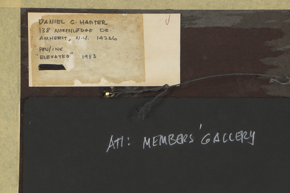 Daniel C. Harter Ink Drawing on Paper "Elevated"