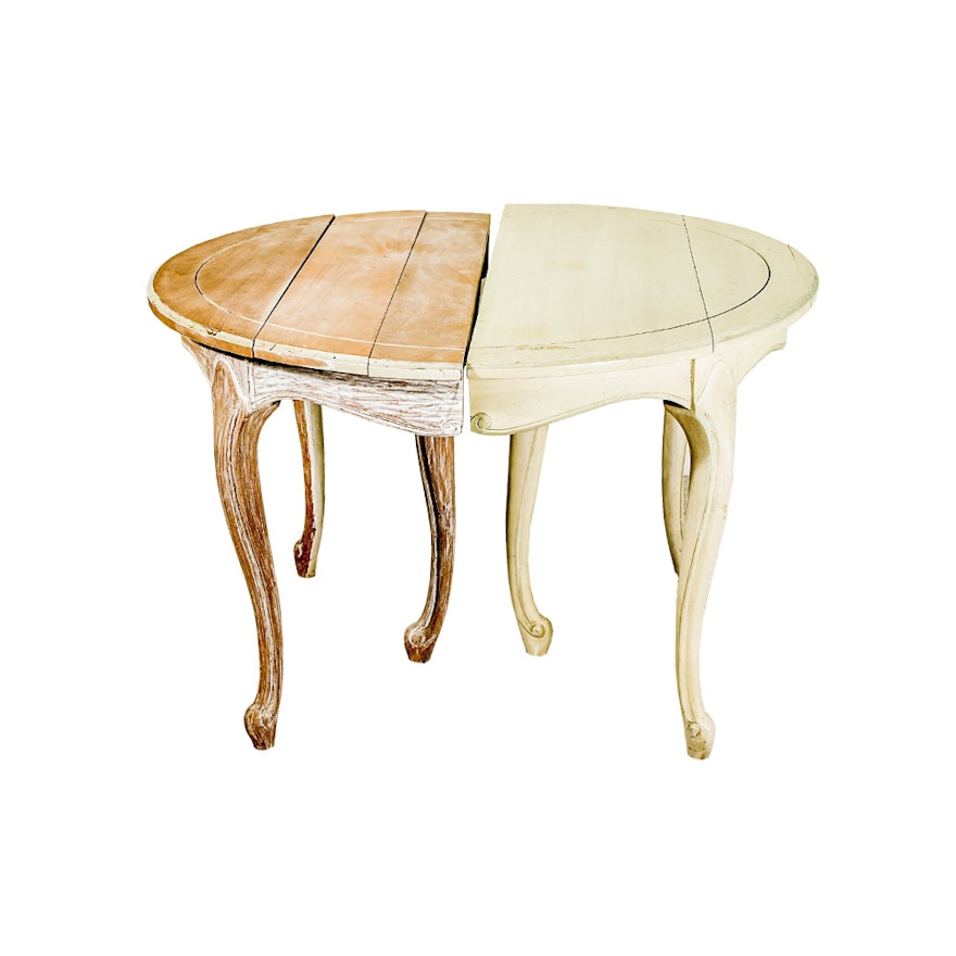 Pair of French Provincial Style Demilune Hall Tables