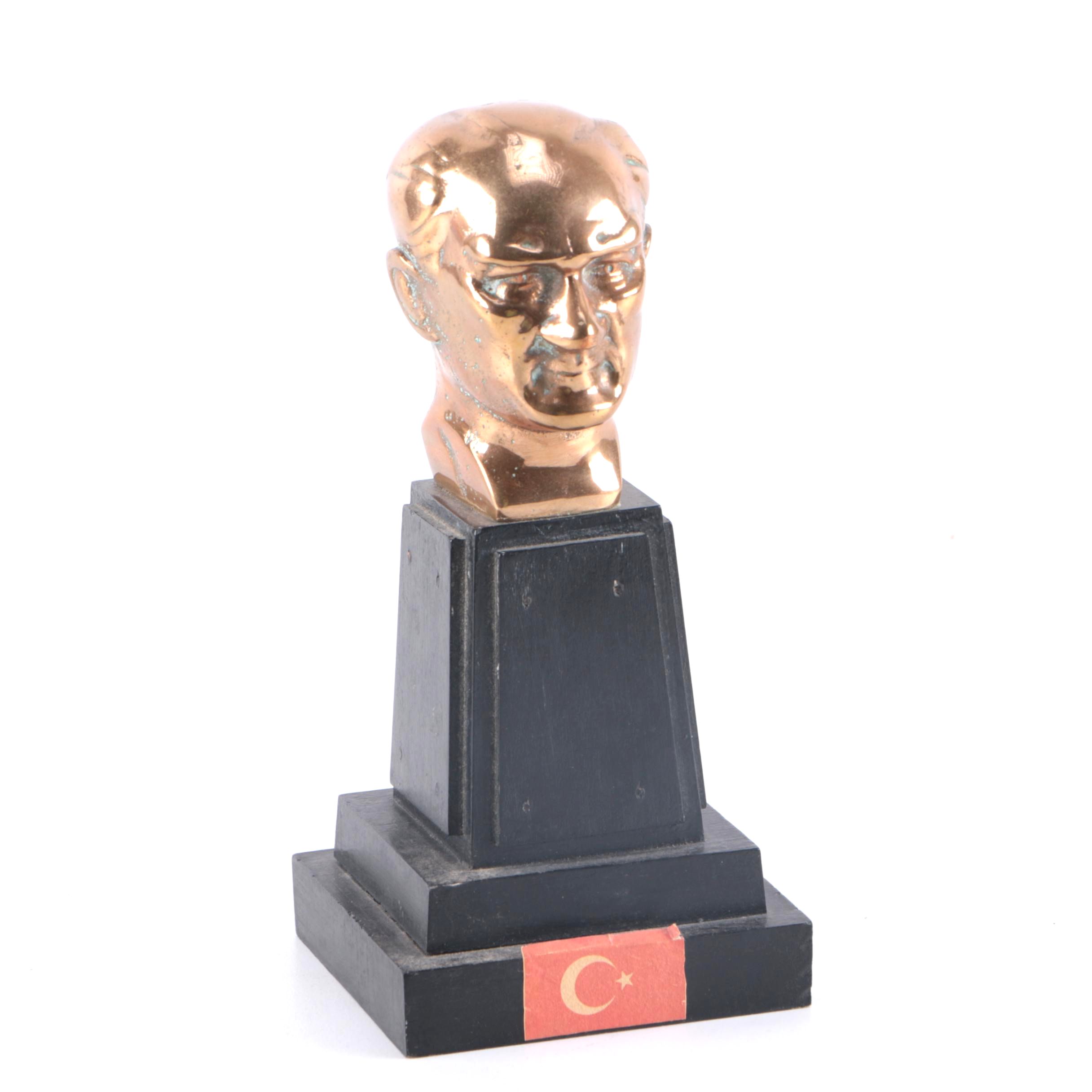 Mustafa Kemal Atatürk Copper Bust Mantle Statue