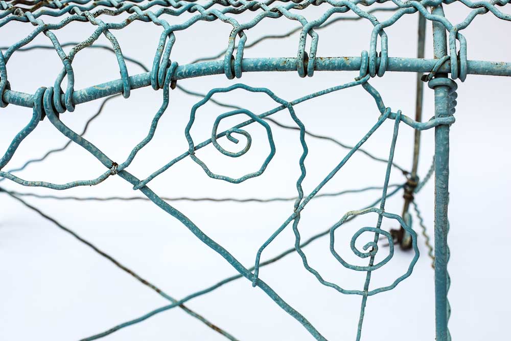 Blue Wire Garden Bench