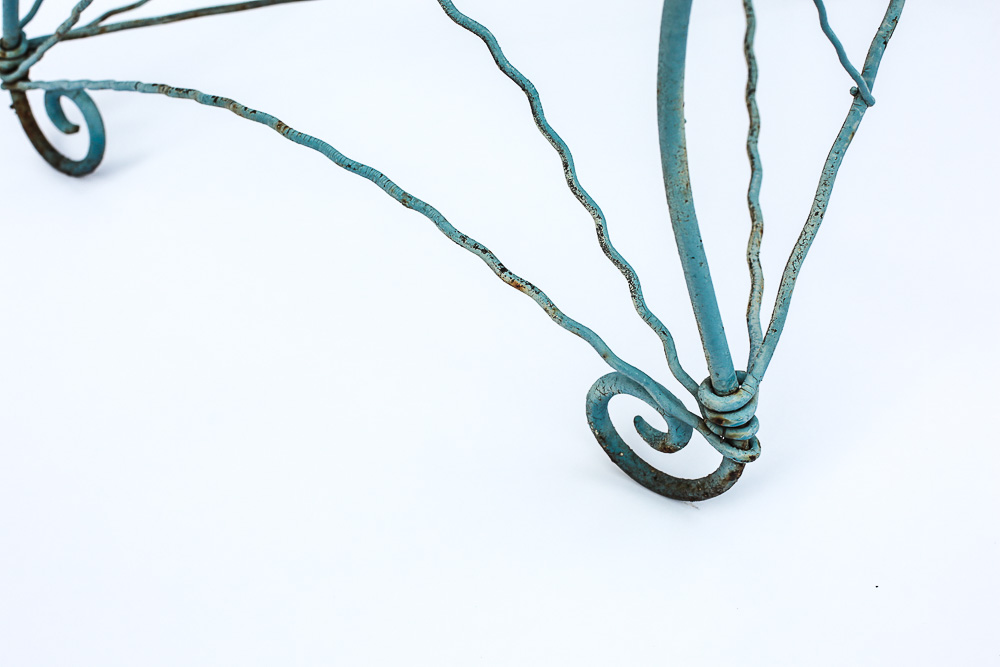 Blue Wire Garden Bench