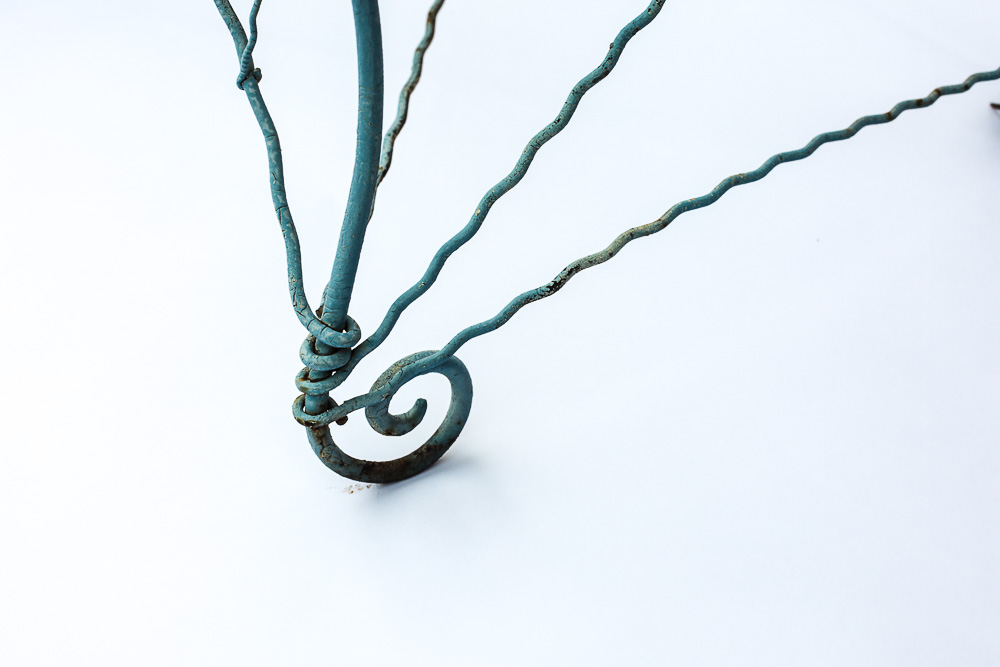 Blue Wire Garden Bench