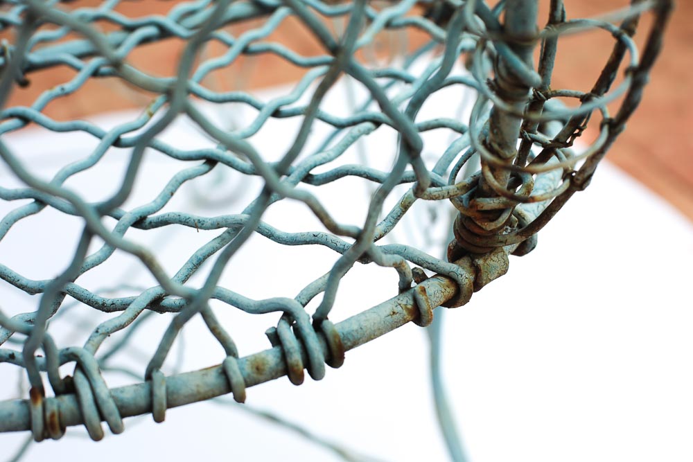 Blue Wire Garden Bench