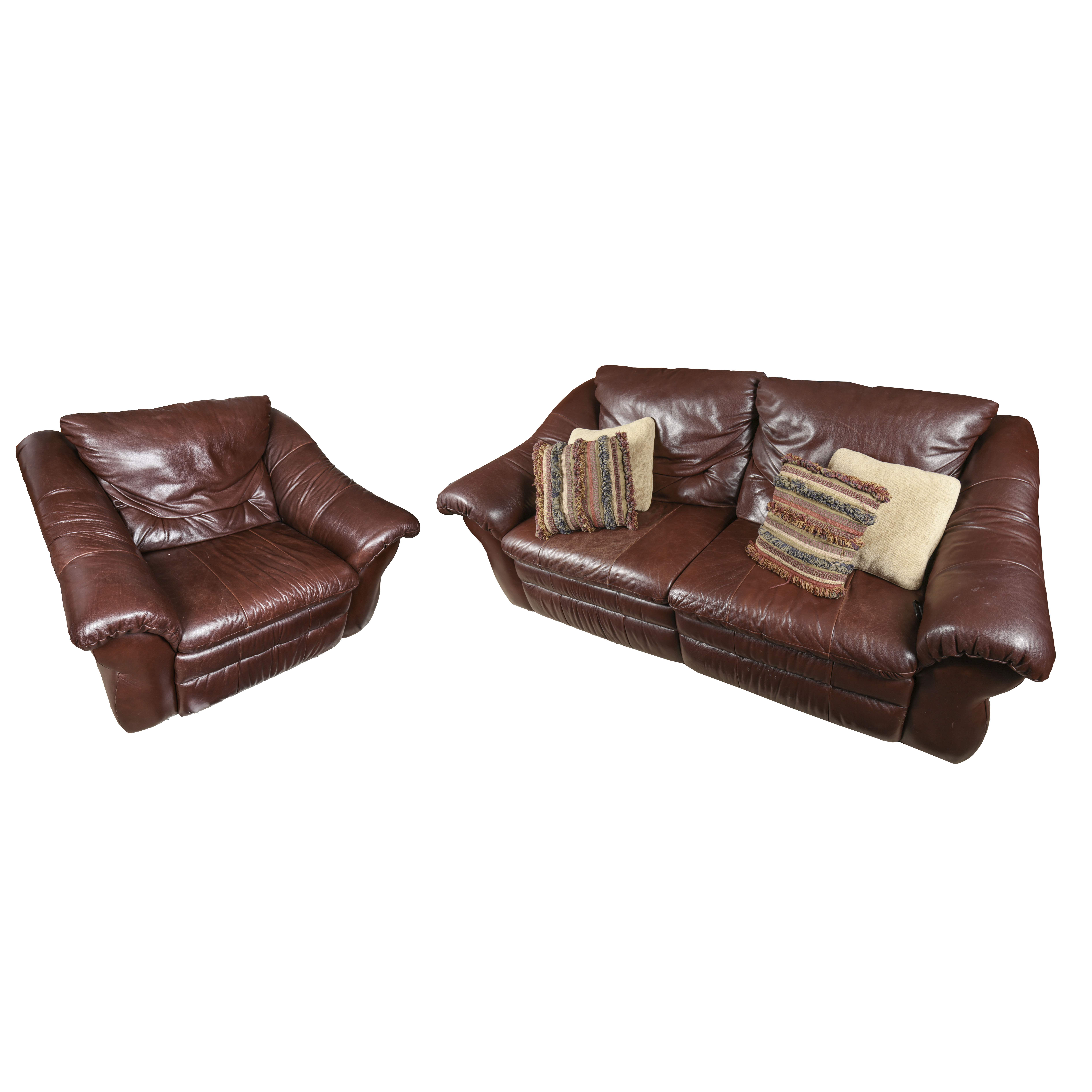 Reclining Leather Sofa and Chair