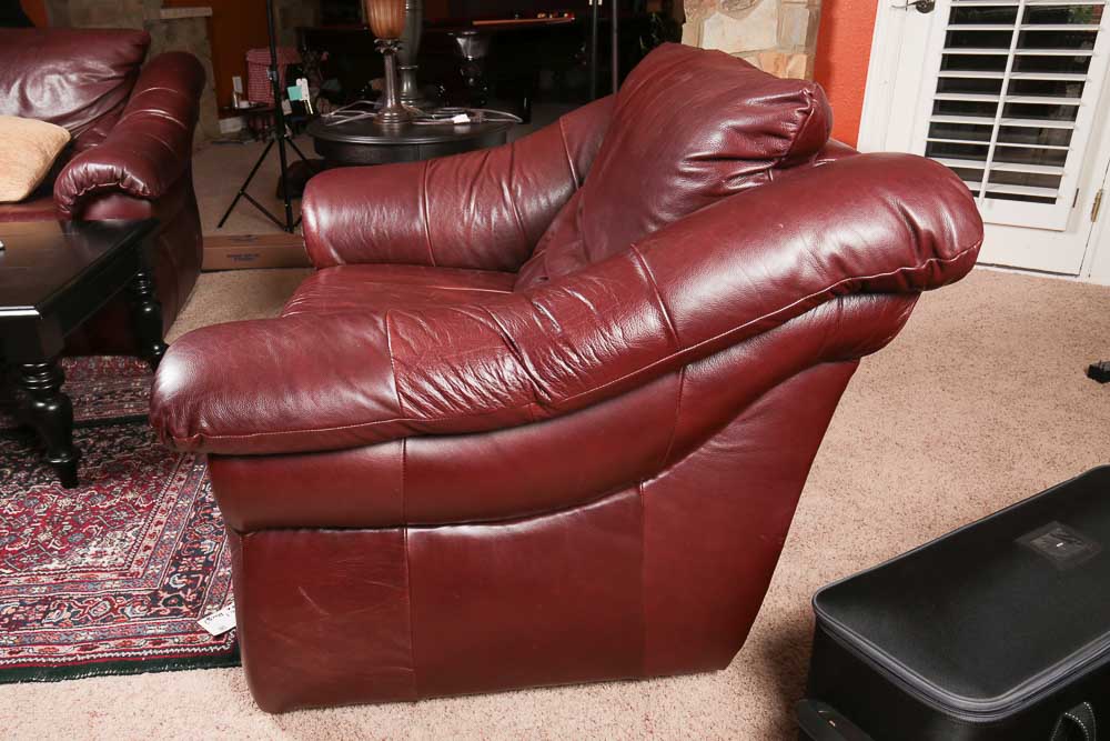 Reclining Leather Sofa and Chair