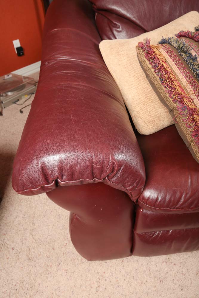 Reclining Leather Sofa and Chair