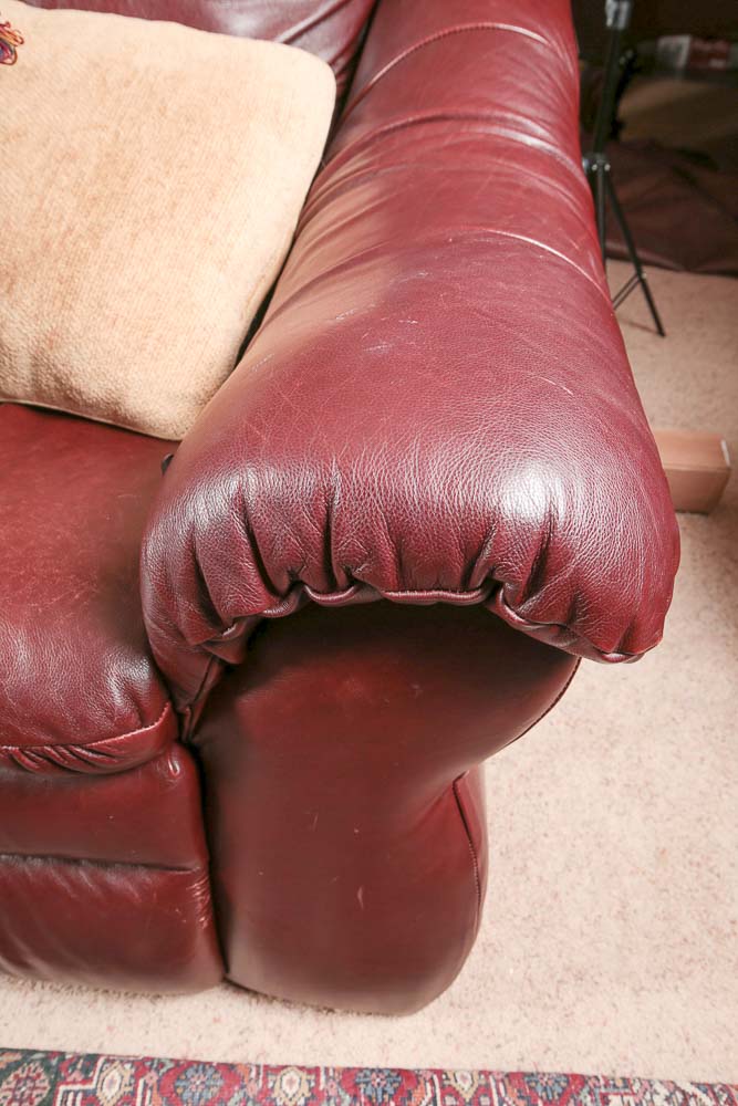 Reclining Leather Sofa and Chair