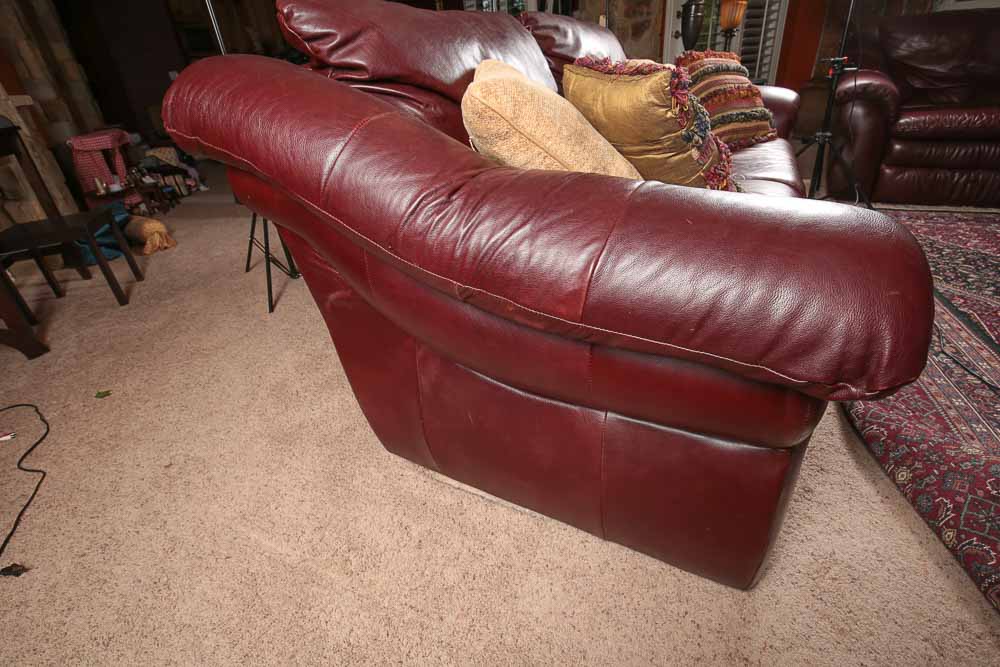 Reclining Leather Sofa and Chair