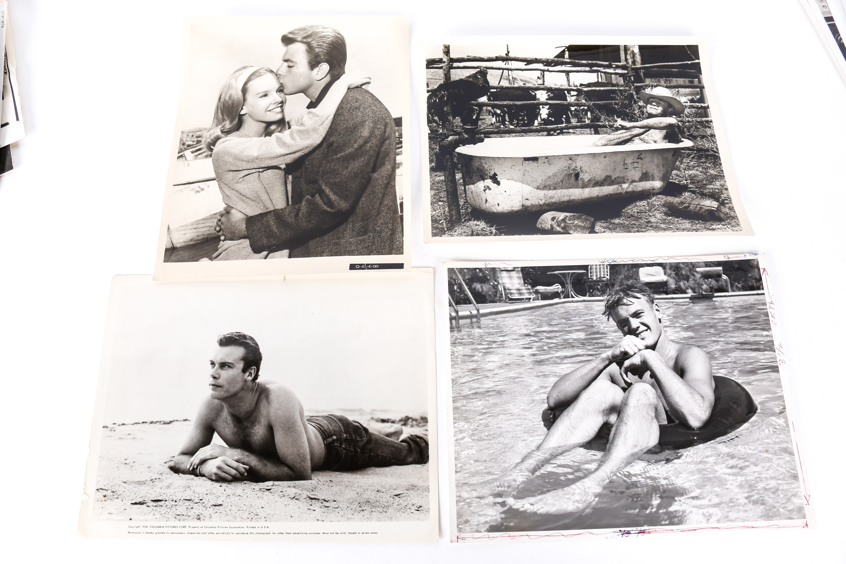 Vintage Hollywood Photographs including Rock Hudson and Other Stars