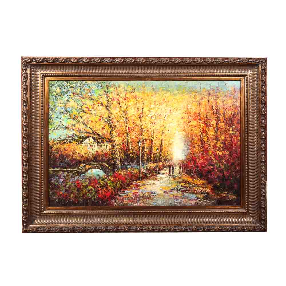 Topaz Acrylic Painting of an Autumn Walk