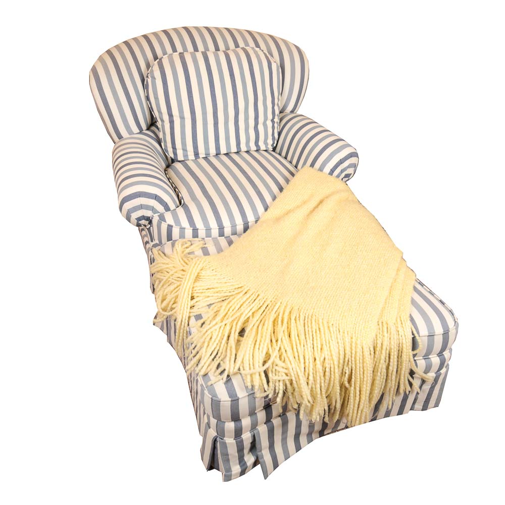 Clayton Marcus Upholstered Armchair and Ottoman