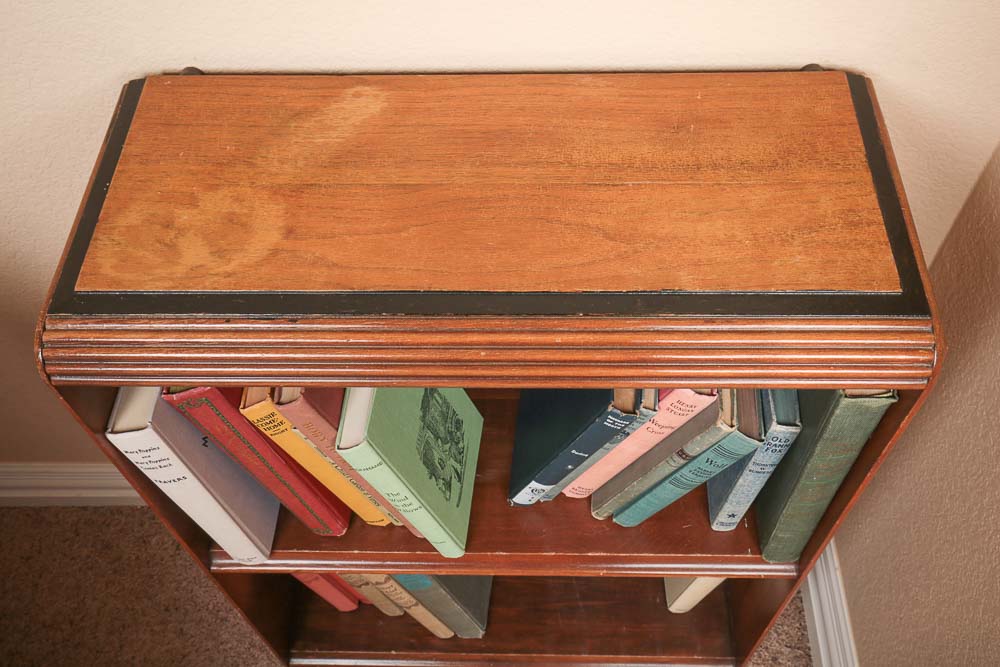 Vintage Bookshelf and Collection of Vintage Children's Books