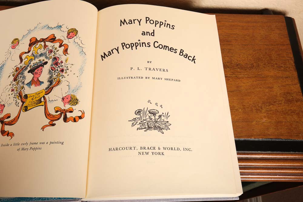 Vintage Bookshelf and Collection of Vintage Children's Books