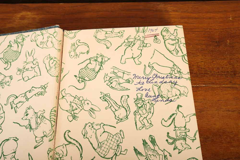 Vintage Bookshelf and Collection of Vintage Children's Books