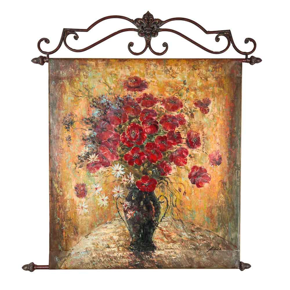 Contemporary Floral Oil Painting Wall Hanging