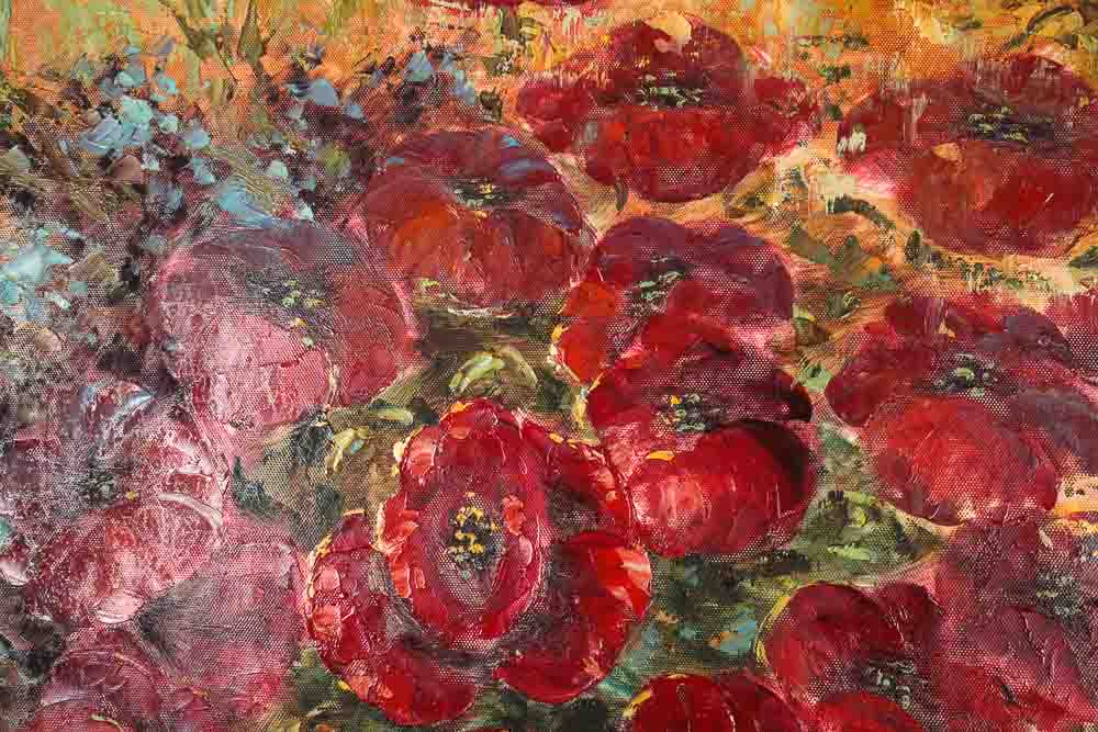 Contemporary Floral Oil Painting Wall Hanging