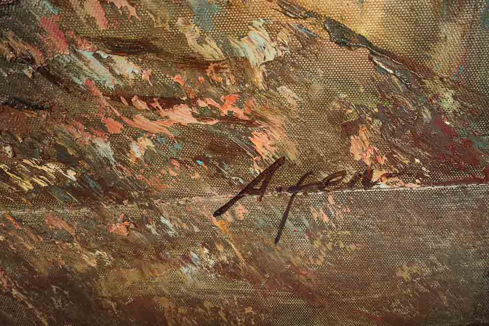 Contemporary Floral Oil Painting Wall Hanging