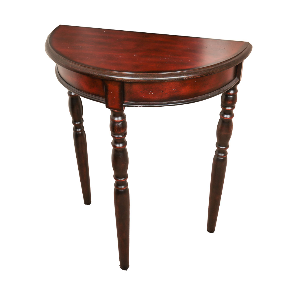 Small Wood Demilune Table