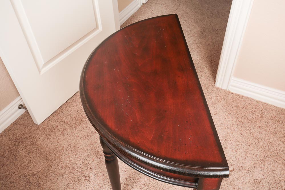 Small Wood Demilune Table